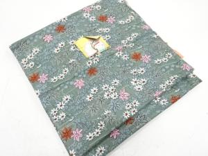 アンティーク　流水に草花模様　羽尺反物